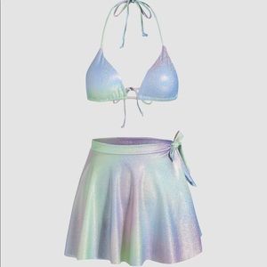 STARRY GLITTER BIKINI + BEACH/COVER UP SKIRT